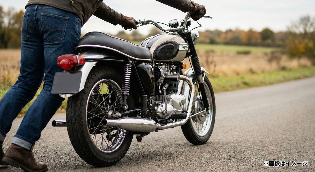 バイクのバッテリー上がりから復活させる作業のイメージ