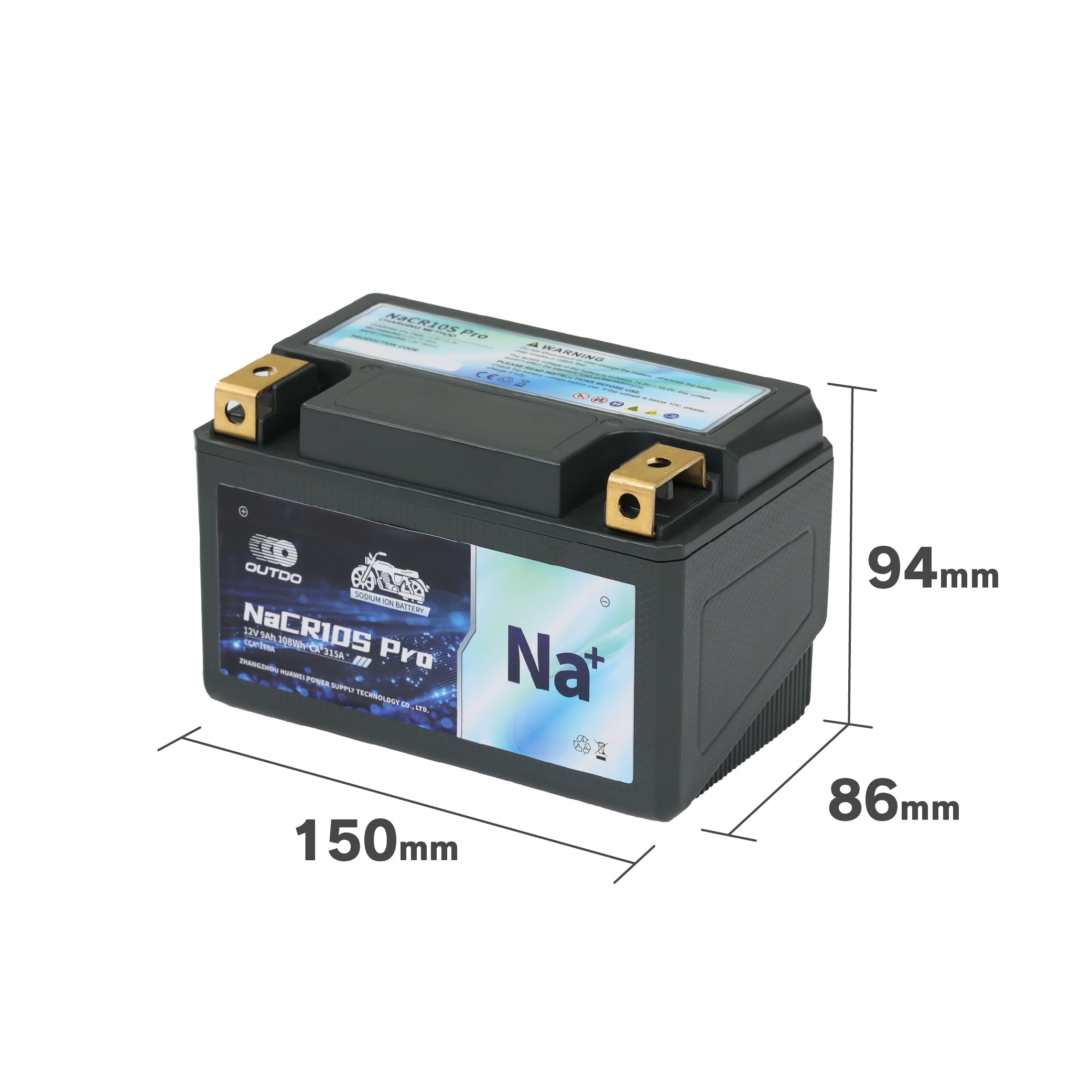 バイクバッテリー OUTDO ナトリウムイオン NaCR10S Pro【YTZ10S