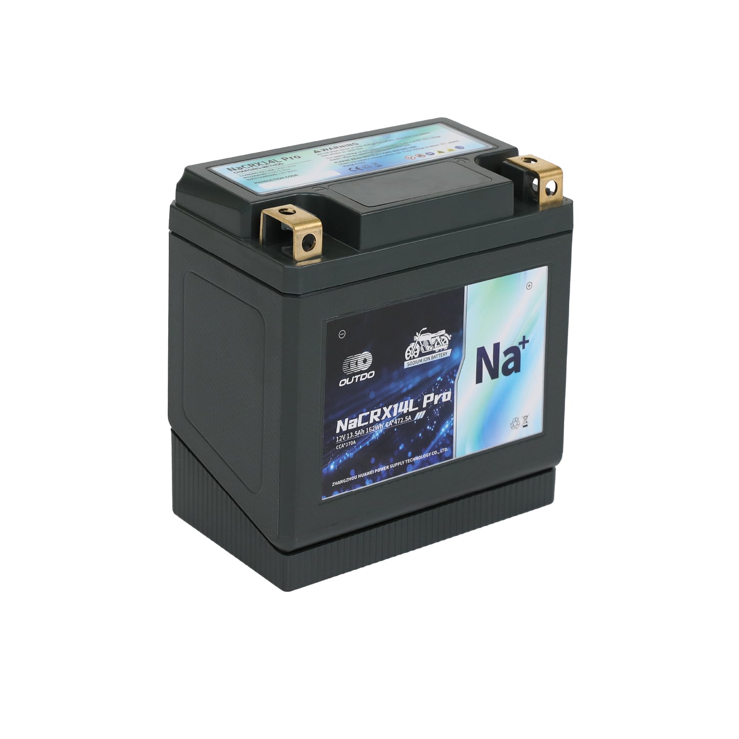 【予約販売-2026年1月下旬入荷予定】バイクバッテリー OUTDO ナトリウムイオン NaCRX14L Pro【YTX14L-BS / DYTX14HL-BS互換】