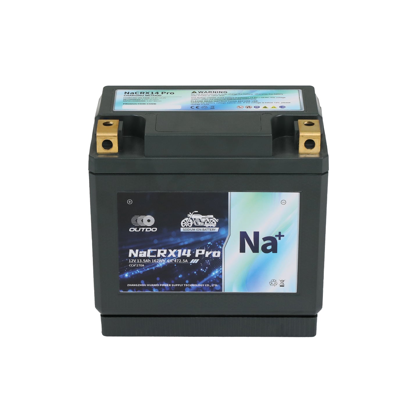 バイクバッテリー OUTDO ナトリウムイオン NaCRX14 Pro【YTX14-BS / FTX14-BS互換】