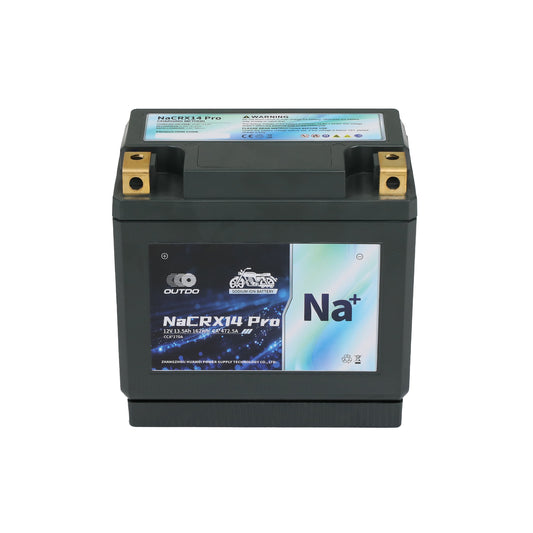 バイクバッテリー OUTDO ナトリウムイオン NaCRX14 Pro【YTX14-BS / FTX14-BS互換】