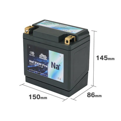 バイクバッテリー OUTDO ナトリウムイオン NaCRX14 Pro【YTX14-BS / FTX14-BS互換】
