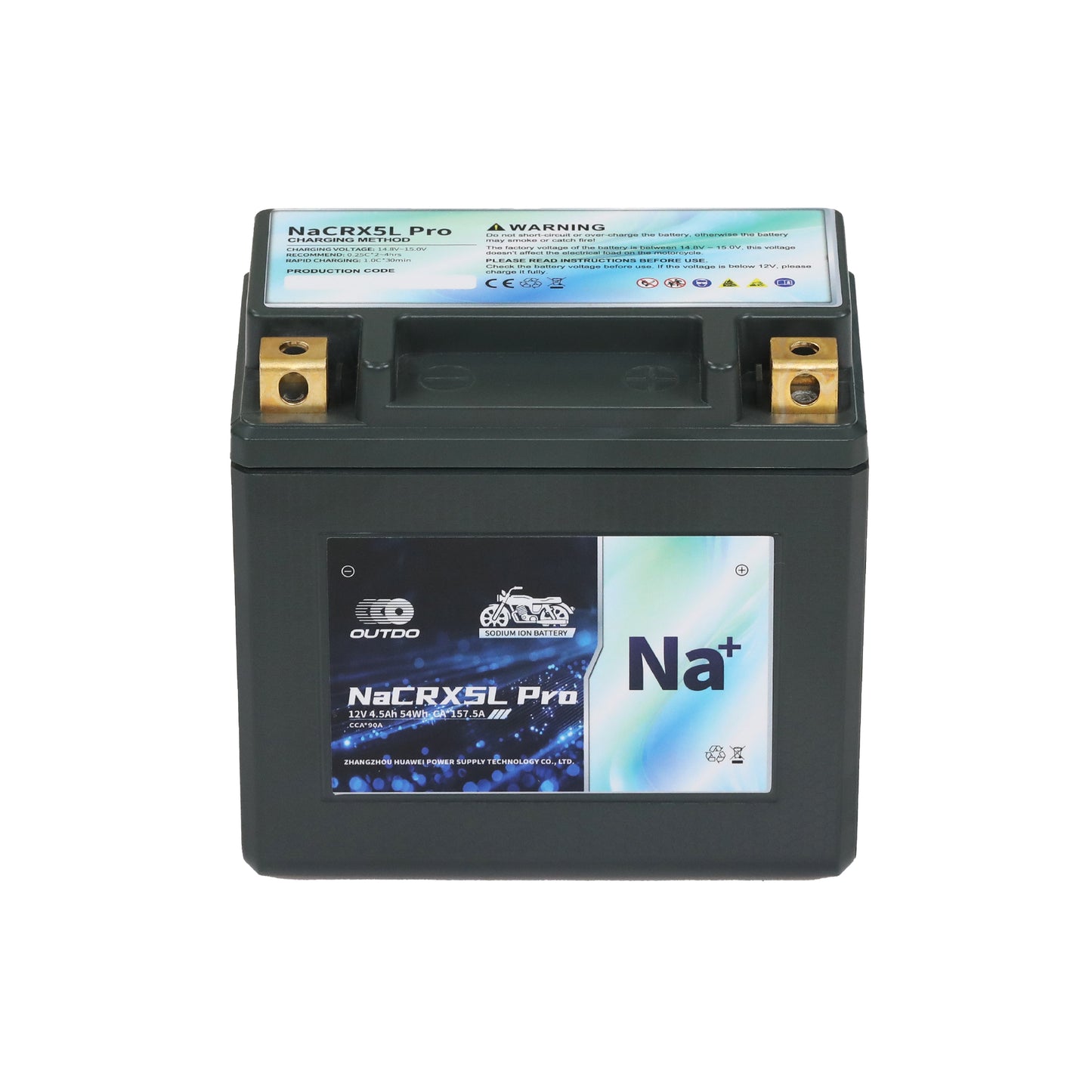 バイク ナトリウムイオンバッテリー NaCRX5L Proの画像、OUTDO製の高性能で環境に優しいバッテリー。
