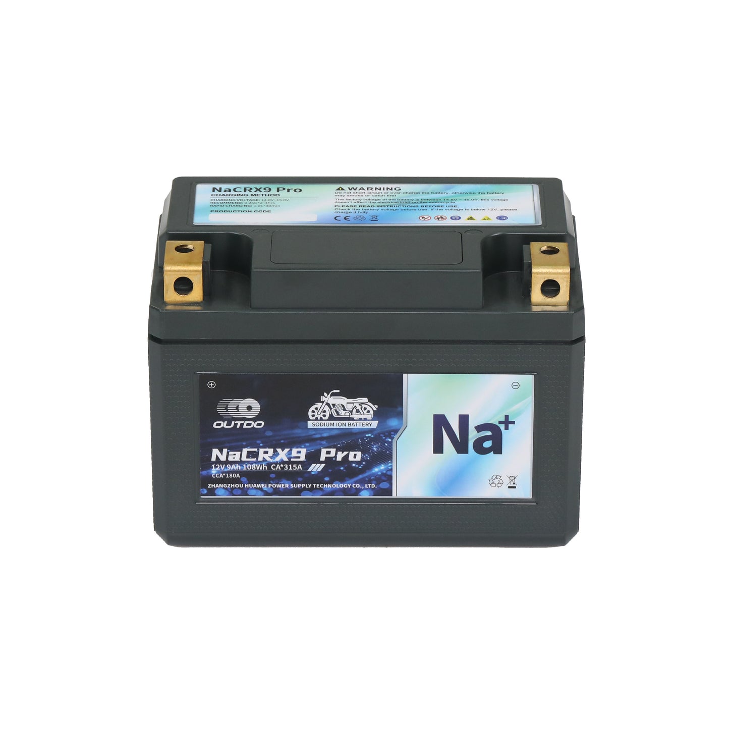 バイクバッテリー OUTDO ナトリウムイオン NaCRX9 Pro【YTX9-BS / FTX9-BS互換】