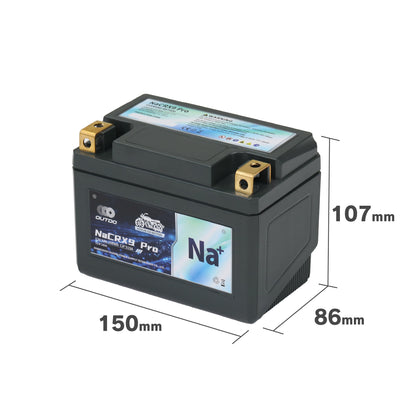 バイクバッテリー OUTDO ナトリウムイオン NaCRX9 Pro【YTX9-BS / FTX9-BS互換】