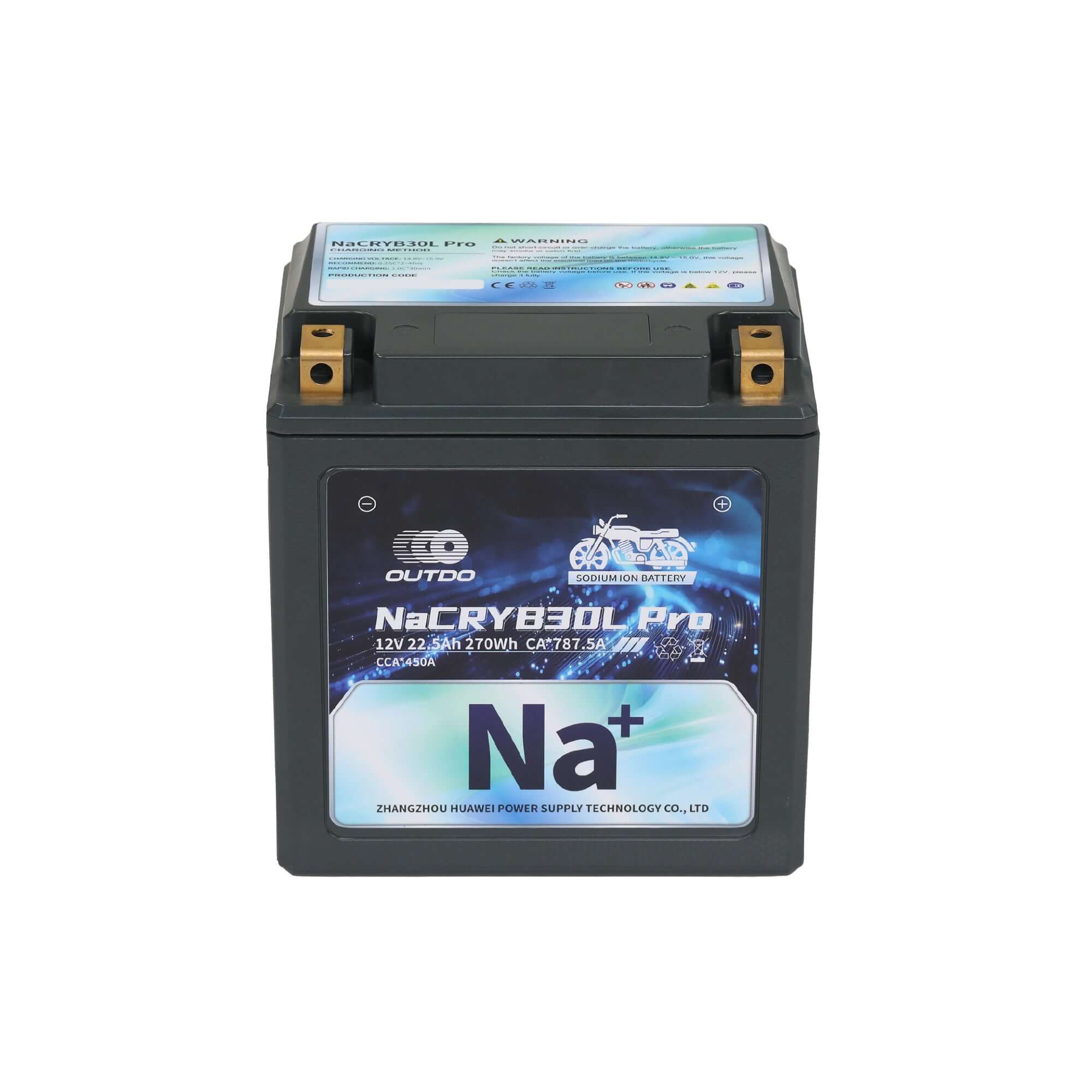 バイクバッテリー OUTDO ナトリウムイオン NaCRYB30L Pro【YTX30L-BS