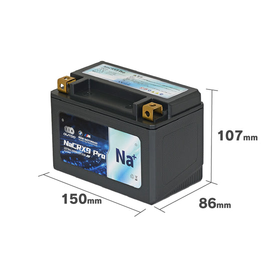 バイクバッテリー OUTDO ナトリウムイオン NaCRX9 Pro【YTX9-BS / FTX9-BS互換】