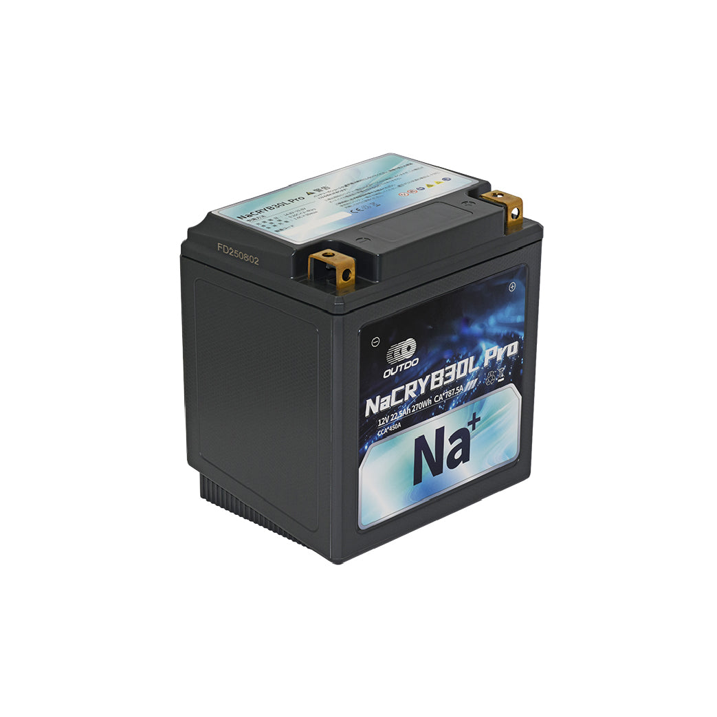 バイクバッテリー OUTDO ナトリウムイオン NaCRYB30L Pro【YTX30L-BS / DYTX30HL-BS互換】