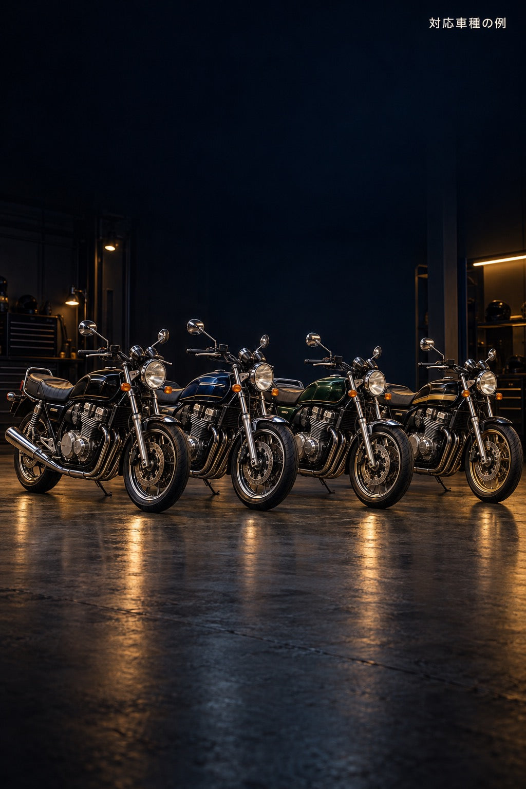 対応車種の例 - CB1300SF・ZRX1200・GSX1400等のクラシックな大排気量ネイキッドラインナップ